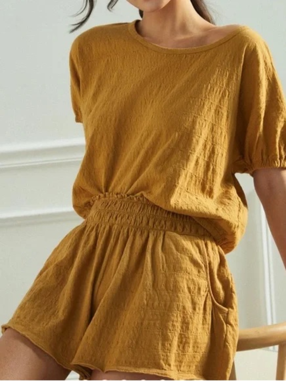 Anthropologie Daily Practice Kimberly Shorts Mustard SZ S